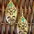 GOLDEN LEAF FIROZI DANGLER EARRING