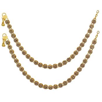 White Color Kundan Kundan Anklets 1