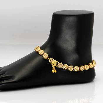 White Color Kundan Kundan Anklets 2