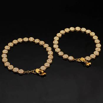 White Color Kundan Kundan Anklets 3