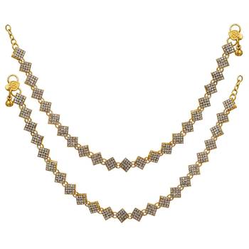 White Color Kundan Kundan Anklets 1