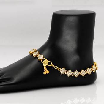 White Color Kundan Kundan Anklets 2