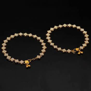 White Color Kundan Kundan Anklets 3