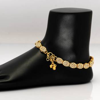 White Color Kundan Kundan Anklets 2