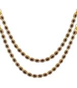 Maroon & Green Color Kundan Kundan Anklets