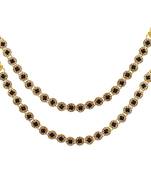 Maroon & Green Color Kundan Kundan Anklets