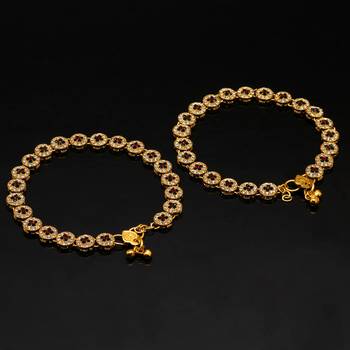 Maroon & Green Color Kundan Kundan Anklets 3
