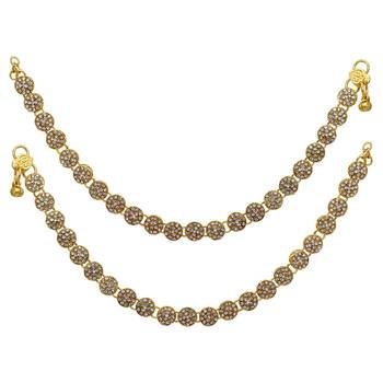 White Color Kundan Kundan Anklets 1