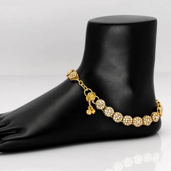 White Color Kundan Kundan Anklets 2