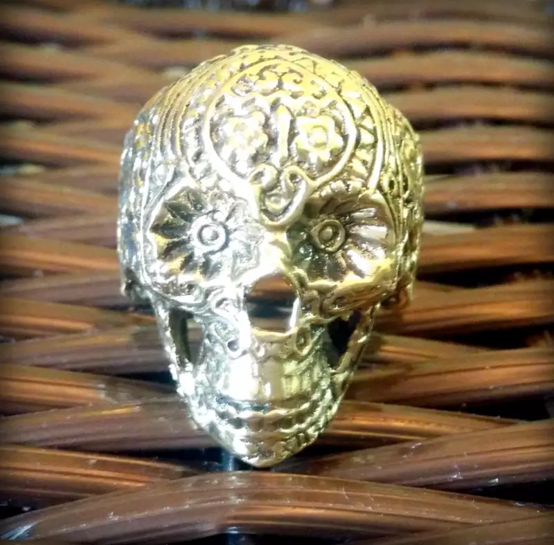 GOLDEN SKULL FUNKY RING FOR BOYS