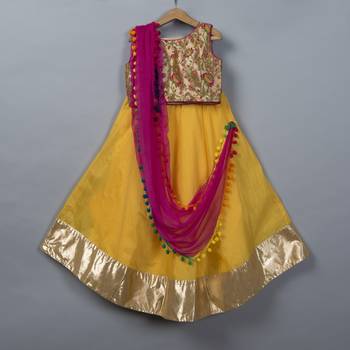Yellow Chanderi Lehenga Choli 1