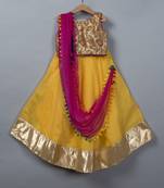 Yellow Chanderi Lehenga Choli