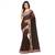 Brown plain chanderi saree with blouse