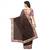 Brown plain chanderi saree with blouse