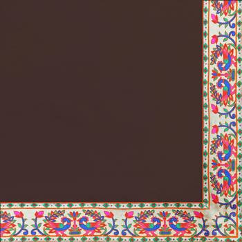 Brown plain chanderi saree with blouse 4