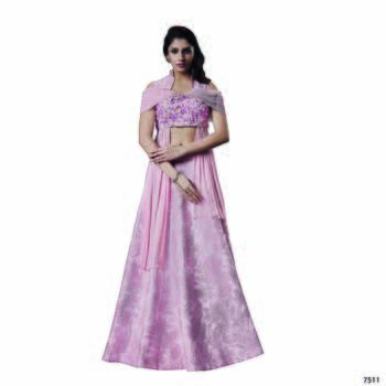 Pink Color Silk Designer Semi  Stitched Lehenga Choli 1