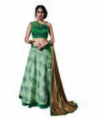 Green Color Silk Designer Semi  Stitched Lehenga Choli