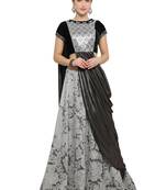 Grey Color Art Silk Designer Semi  Stitched Lehenga Choli