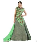 Green Color Net Designer Semi  Stitched Lehenga Choli