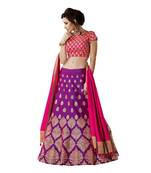 Purple Color Silk Designer Semi  Stitched Lehenga Choli