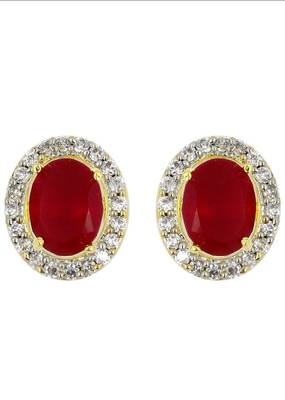 M Creation Gold-plated Multi-color 5 In 1 Interchangeable Stud Earrings For Women/girls(ET047_OVAL) 2