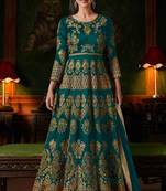 Green Embroidered Georgette Anarkali Salwar Kameez Wtih Dupatta