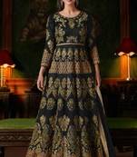 Black Embroidered Georgette Anarkali Salwar Kameez Wtih Dupatta