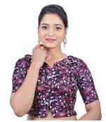 Black banglori silk printed readymade blouse
