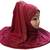 Maroon Diamond Stone Work Hosiery Cotton Islamic Hijab Scarf