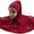 Maroon Tassel And Beads Work Hosiery Cotton Islamic Hijab Scarf
