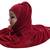 Maroon Tassel And Beads Work Hosiery Cotton Islamic Hijab Scarf