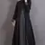 Black And Grey Poly Crepe Plain Casual Islamic Abaya
