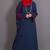 Navy Blue Poly Crepe Embroidered Party Islamic Abaya