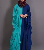 Blue Poly Crepe Plain Casual Islamic Abaya