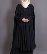 Black Georgette Embroidered Casual Islamic Abaya