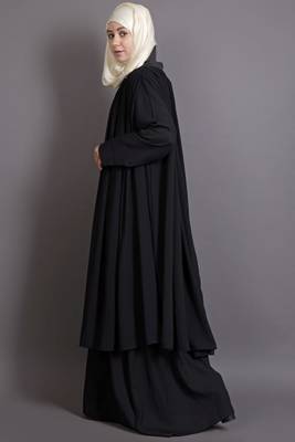 Black Georgette Embroidered Casual Islamic Abaya 4