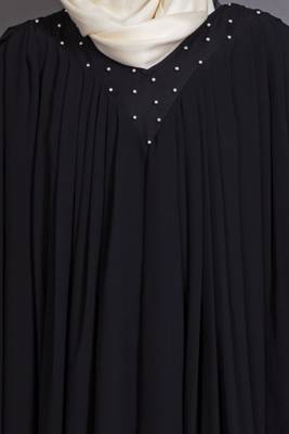 Black Georgette Embroidered Casual Islamic Abaya 5