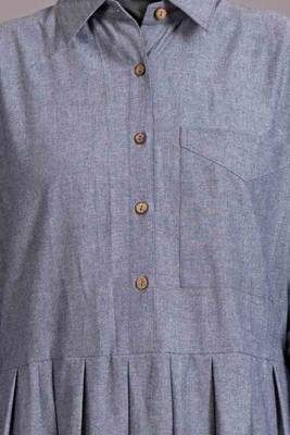Grey Cotton Plain Abaya for Women 5