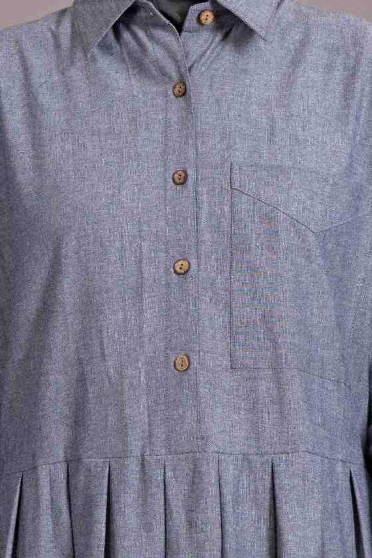 Blue Cotton Plain Formal Islamic Abaya