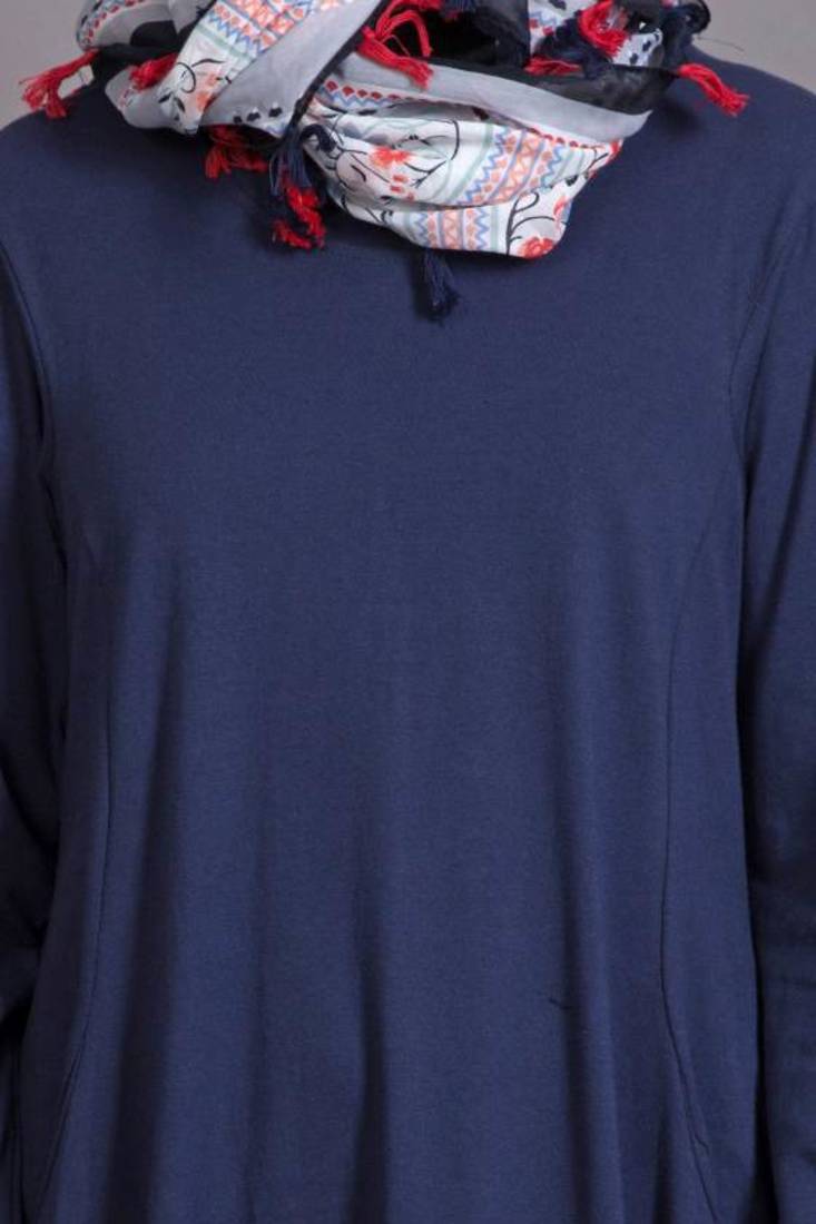 nazneen navy blue jersey plain abaya