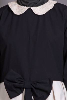 Black And Cream Cotton Embroidered Party Islamic Abaya 5