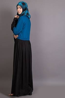 Black Viscose Embroidered Party Islamic Abaya 4