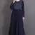 Blue Poly Georgette Plain Party Islamic Abaya