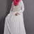 Off White Poly Georgette Plain Party Islamic Abaya