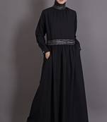 Black Poly Crepe Plain Casual Islamic Abaya