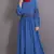 Blue Poly Crepe Plain Casual Islamic Abaya