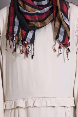 Ivory Heather Moss Plain Casual Islamic Abaya 4