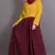 Mustard And Maroon Poly Crepe Plain Casual Islamic Abaya