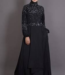 Black cotton satin plain EID Islamic abaya