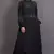 Black Cotton Satin Plain Casual Islamic Abaya
